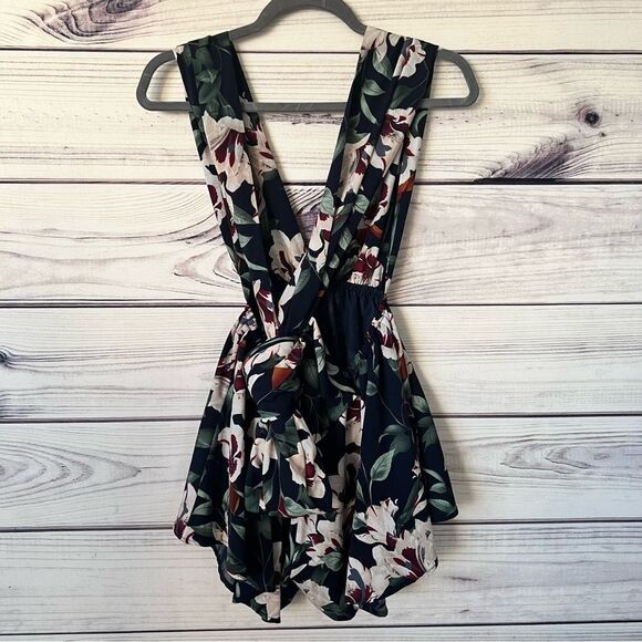 Lulus Elated Energy Navy Blue Floral Tropical Convertible Romper - Picture 8 of 9